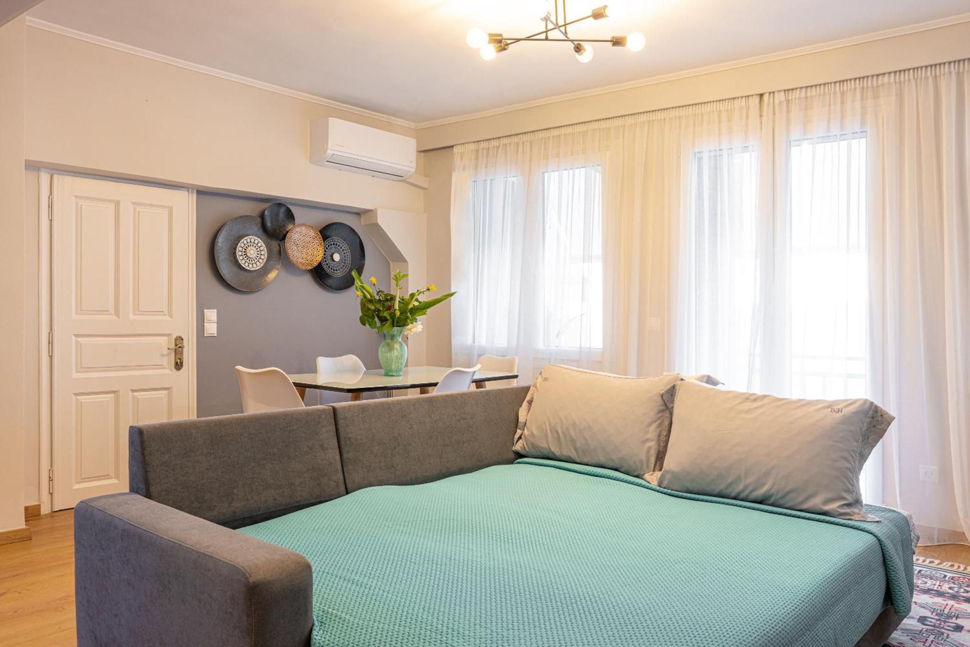 Pythagorio Blue Street Apartment With Balcony Bagian luar foto